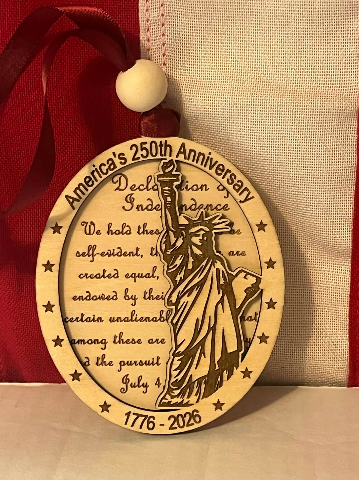 Commemorative America's 250th Anniversary Ornament.