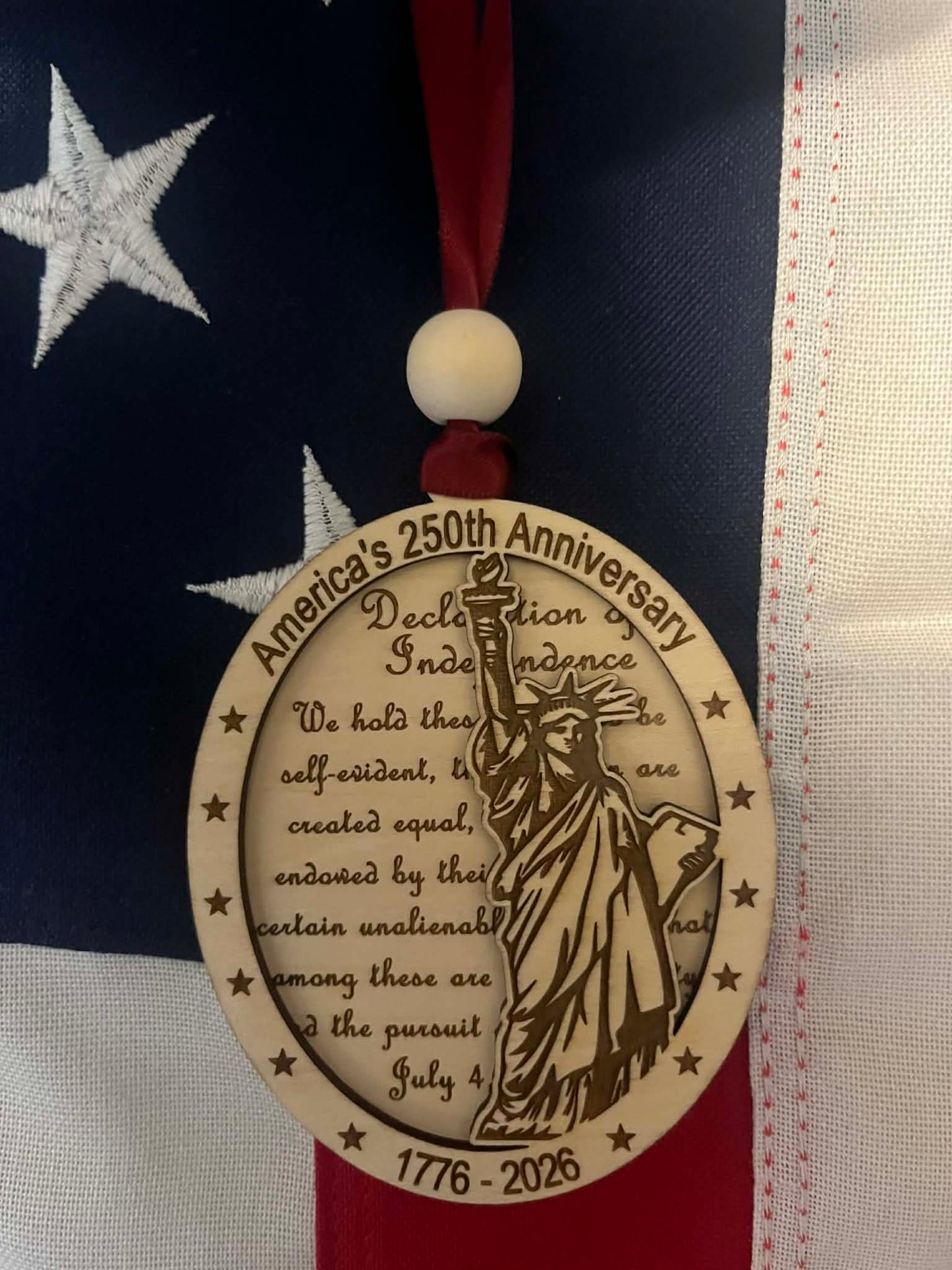 Commemorative America's 250th Anniversary Ornament.