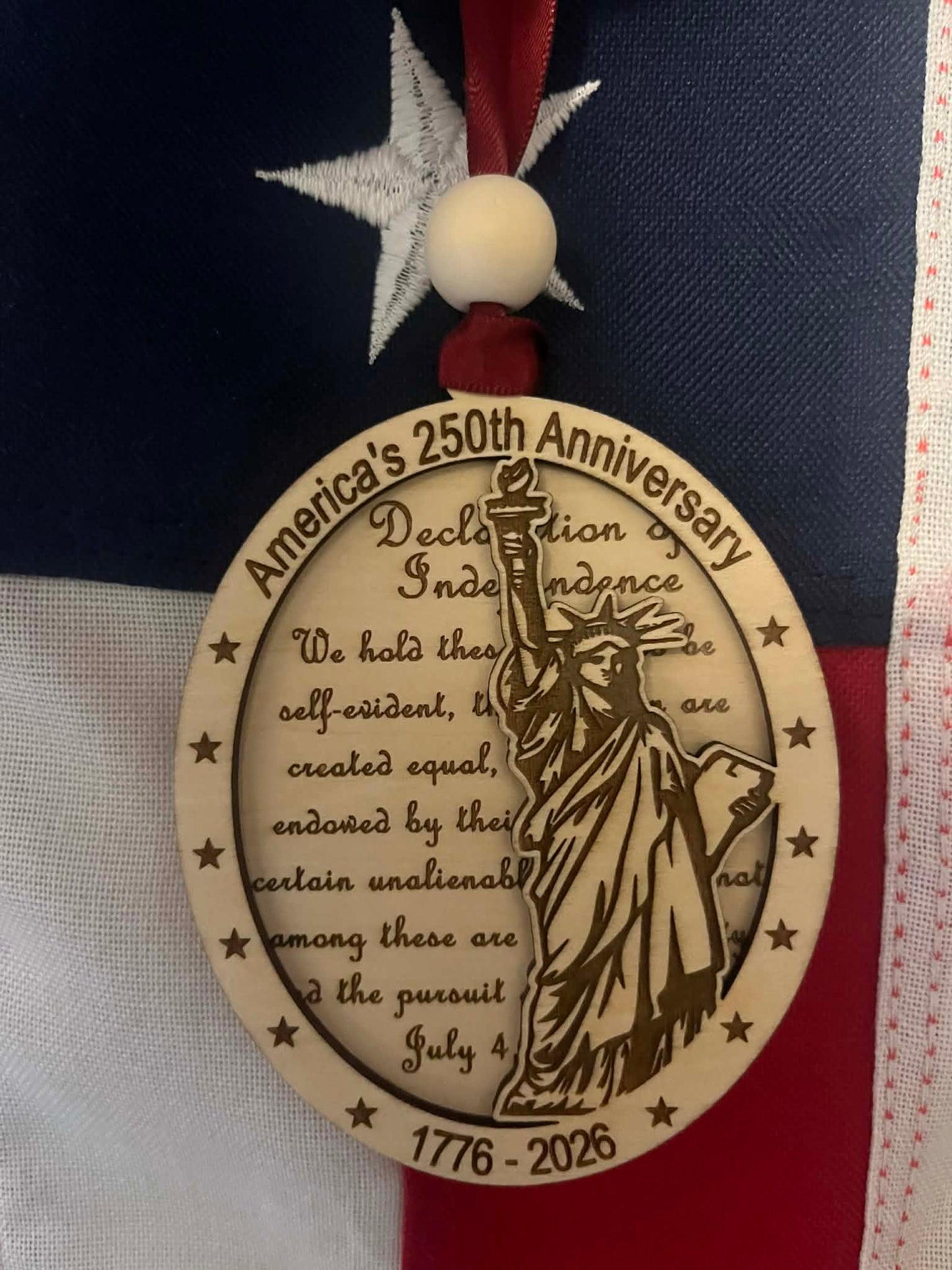 Commemorative America's 250th Anniversary Ornament.