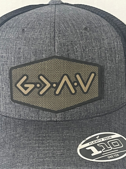 God is Greater than the Highs and Lows leatherette patch Hat