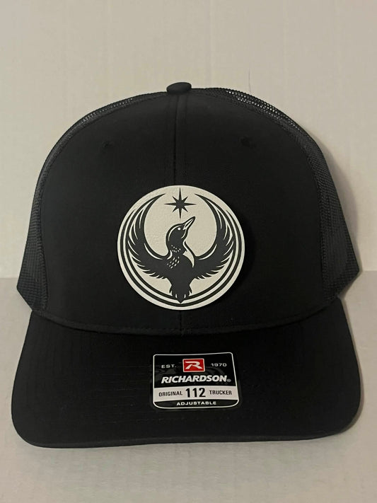 Rebel Loon Patch Hat on Richardson 112 - Black front/center